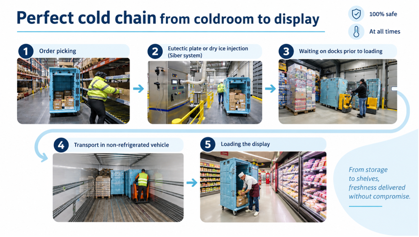 Thùng cách nhiệt OLIVO COLD LOGISTICS cho việc vận chuyển hải sản an toàn, tuân thủ quy định và bền vững.